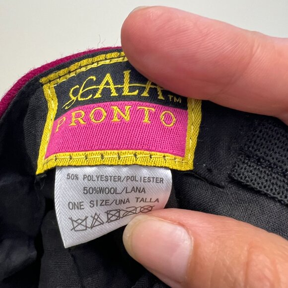 Scala Pronto Newsboy Cap with Rhinestone Peace Sign in Burgundy - Picture 4 of 7